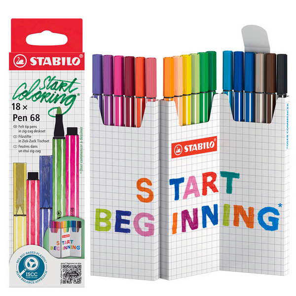 STABILO Pen 68 Filzstifte farbsortiert, 18 St.