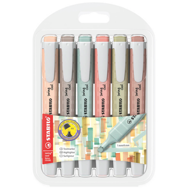 STABILO swing cool NatureCOLORS Textmarker farbsortiert, 6 St.