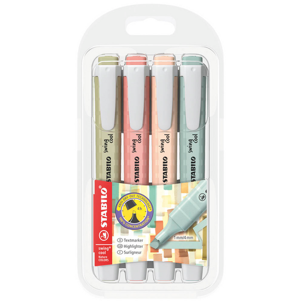 STABILO swing cool NatureCOLORS Textmarker farbsortiert, 4 St.