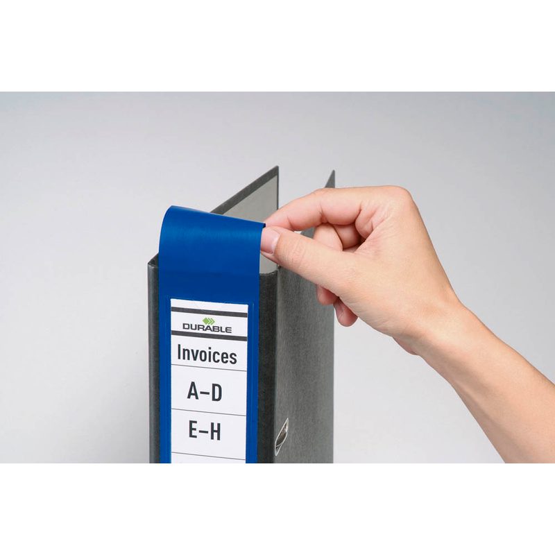 10 DURABLE Ordneretiketten ORDOFIX® schwarz für 5,0 cm Rückenbreite