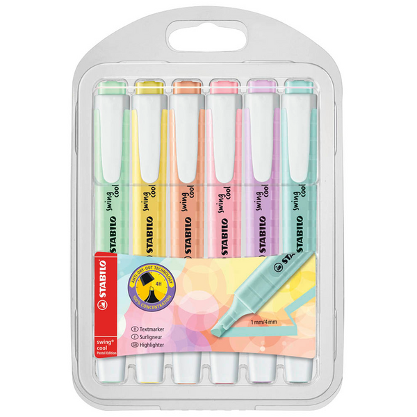 STABILO swing cool Pastel Textmarker farbsortiert, 6 St.