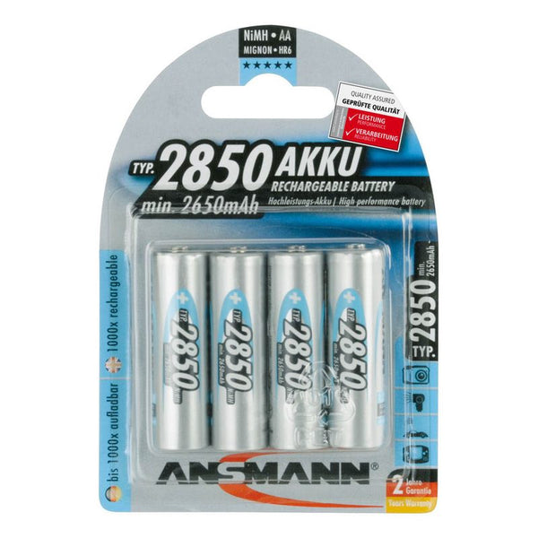 4 ANSMANN Akkus Mignon AA 2.650 mAh