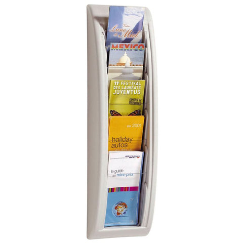 PAPERFLOW Wandprospekthalter Kompakt grau 1/3 DIN A4 5 Fächer