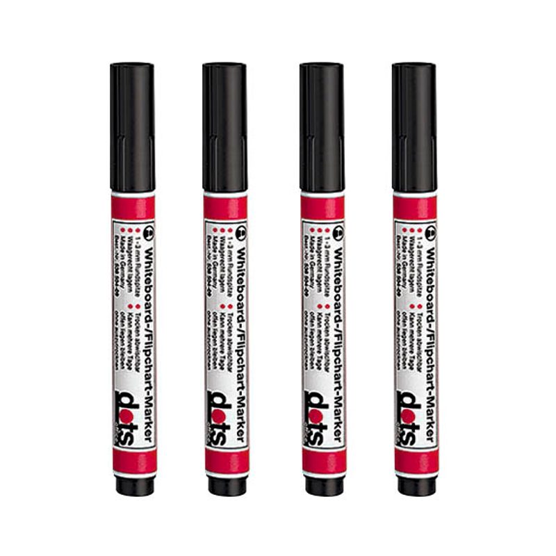 dots Whiteboard-Marker schwarz 1,5 - 3,0 mm, 4 St.