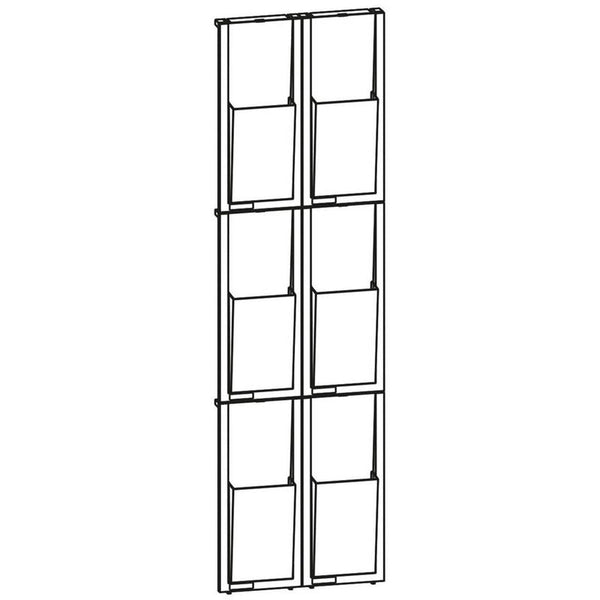 helit Wandprospekthalter the placativ transparent 1/3 DIN A4 6 Fächer