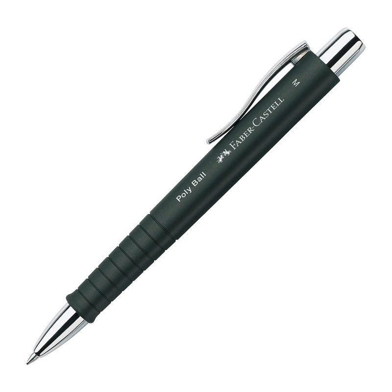 FABER-CASTELL Kugelschreiber POLY BALL M schwarz, Schreibfarbe: blau, 1 St.