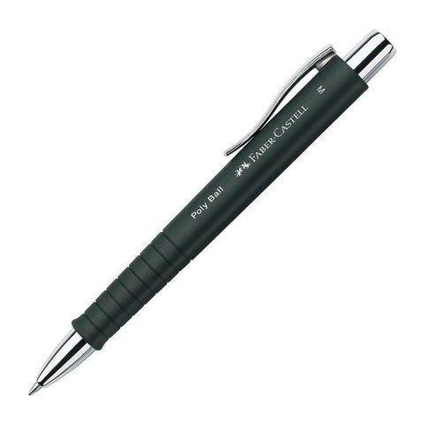 FABER-CASTELL Kugelschreiber POLY BALL M schwarz, Schreibfarbe: blau, 1 St.