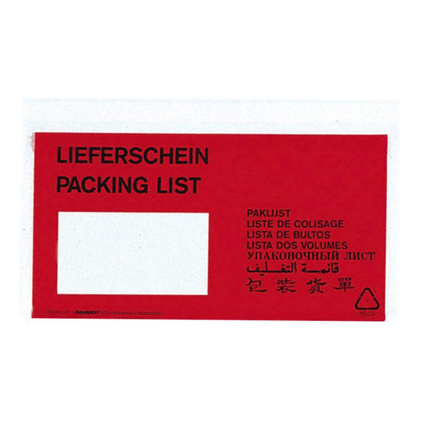 VP Lieferscheintaschen Kunststoff DIN lang 250 St.