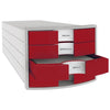 thumb-HAN Schubladenbox Impuls  rot 1012-17, DIN C4 mit 4 Schubladen