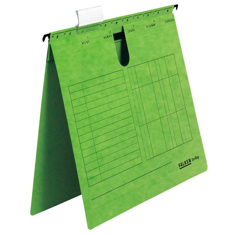 25 FALKEN Hängehefter UNIREG Karton grün 1 x kaufmännische Heftung