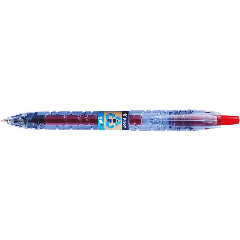 PILOT B2P „Bottle 2 Pen“ GEL Gelschreiber transparent/blau 0,7 mm, Schreibfarbe: rot, 1 St.