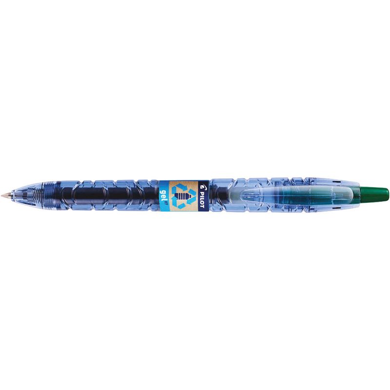 PILOT B2P „Bottle 2 Pen“ GEL Gelschreiber transparent/blau 0,7 mm, Schreibfarbe: grün, 1 St.