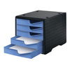 thumb-styro Schubladenbox styroswingbox  cornflower 275-8430.6294, DIN A4 mit 5 Schubladen