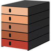 thumb-styro Schubladenbox styroval pro Emotions Herbst  orange, braun, rot 14-8000.HE, DIN C4 mit 5 Schubladen