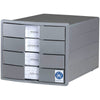 thumb-HAN Schubladenbox KARMA  grau 10128-18, DIN C4 mit 4 Schubladen