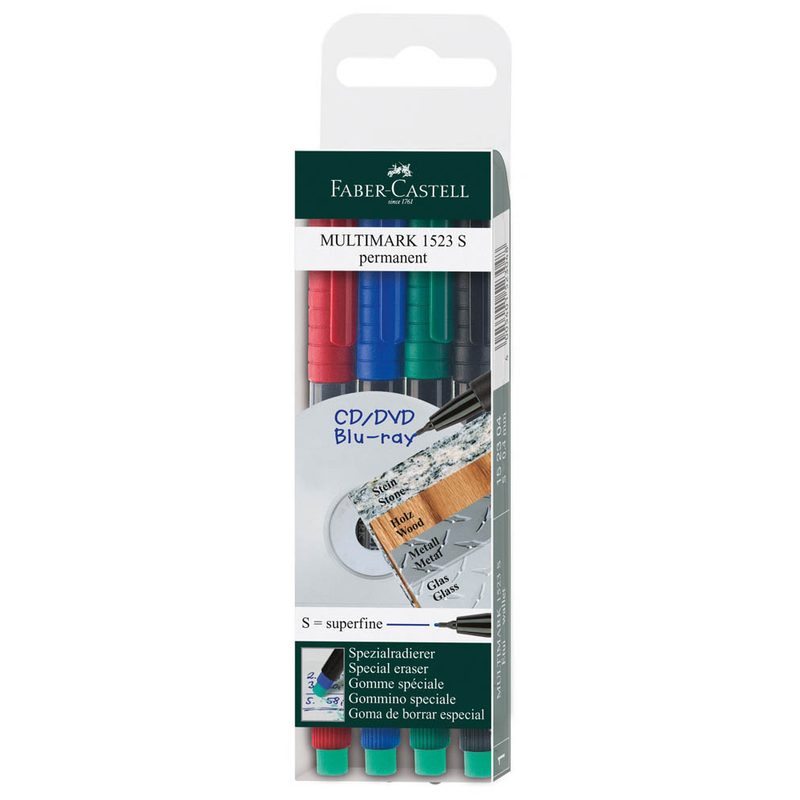 FABER-CASTELL MULTIMARK 1523 Folienstifte-Set farbsortiert permanent 4 St.