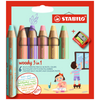 thumb-STABILO woody 3 in 1 PASTEL Malset farbsortiert, 6 St.