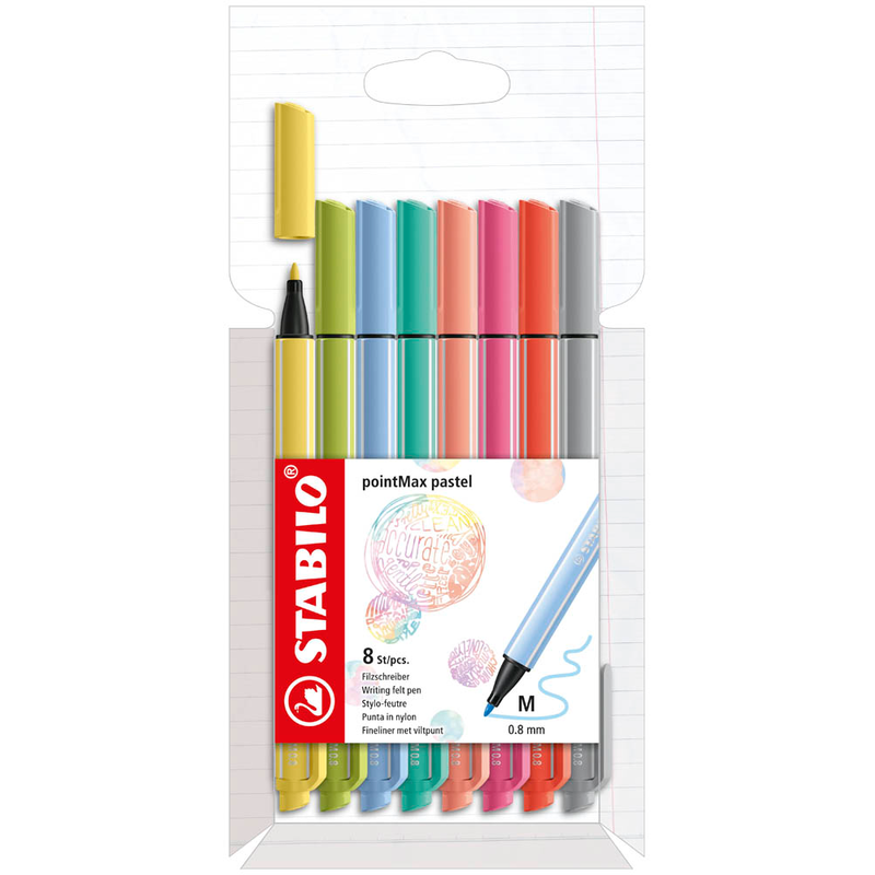 STABILO pointMax pastel Filzstifte farbsortiert, 8 St.