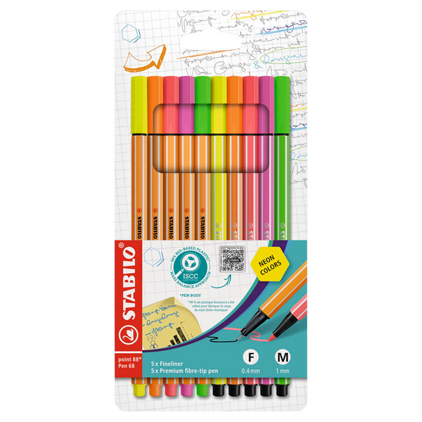 STABILO point 88 und pen 68 Malset farbsortiert, 10 St.