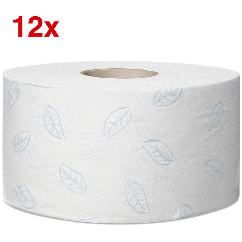 TORK Jumbo-Toilettenpapier T2 Premium Mini 2-lagig Recyclingpapier, 12 Rollen