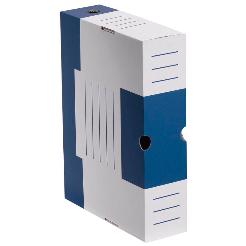10 Cartonia Archivboxen weiß/blau 8,3 x 34,0 x 25,2 cm