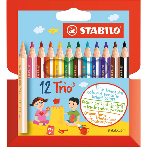 STABILO Trio® dick und kurz Buntstifte farbsortiert, 12 St.
