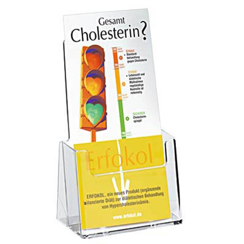 2 helit Tischprospekthalter transparent 1/3 DIN A4