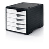 thumb-styro Schubladenbox styroswingbox  weiß 275-8430.091, DIN C4 mit 5 Schubladen