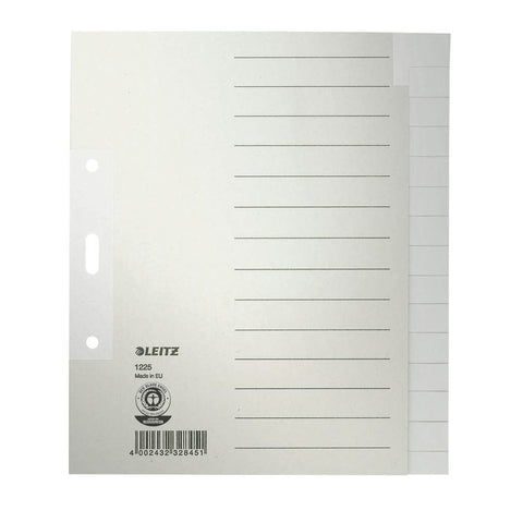 LEITZ Ordnerregister 1225 Vollformat blanko grau 15-teilig, 1 St.
