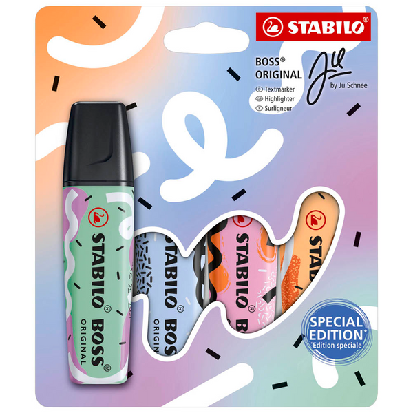 STABILO BOSS ORIGINAL by Ju Schnee Textmarker farbsortiert, 4 St.