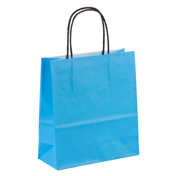 50 VP Papier-Tragetaschen Toptwist aquamarin 19,0 x 21,0 cm