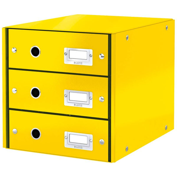LEITZ Schubladenbox Click & Store  gelb 60480016, DIN A4 mit 3 Schubladen