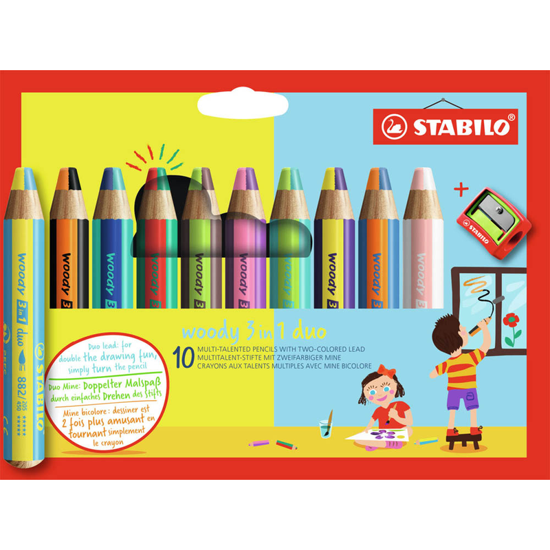 STABILO woody 3 in 1 Malset farbsortiert, 10 St.