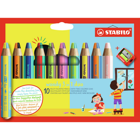 STABILO woody 3 in 1 Malset farbsortiert, 10 St.