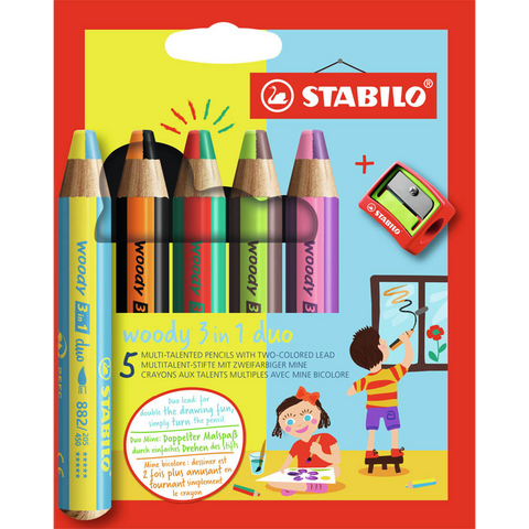 STABILO woody 3 in 1 Malset farbsortiert, 5 St.