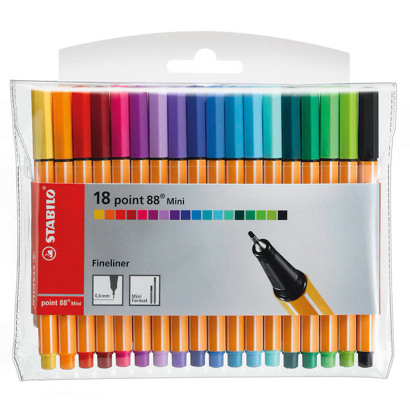 STABILO Point 88 Mini Fineliner farbsortiert 0,4 mm, 18 St.