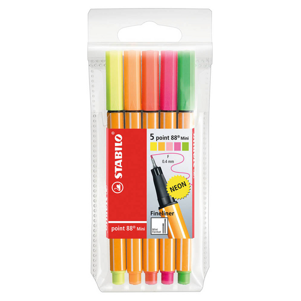 STABILO Point 88 Mini Fineliner farbsortiert 0,4 mm, 5 St.