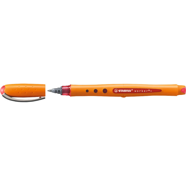STABILO worker®+ Tintenroller orange 0,3 mm, Schreibfarbe: rot, 1 St.