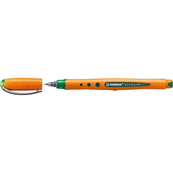 STABILO worker®+ Tintenroller orange 0,3 mm, Schreibfarbe: grün, 1 St.