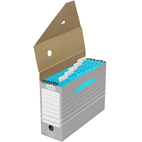 10 ELBA Archivboxen Tric grau/weiß 11,0 x 34,0 x 27,0 cm