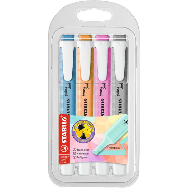 STABILO swing cool Pastel Textmarker farbsortiert, 4 St. 4