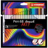 thumb-STABILO Pen 68 brush ARTY Filzstifte farbsortiert, 24 St.