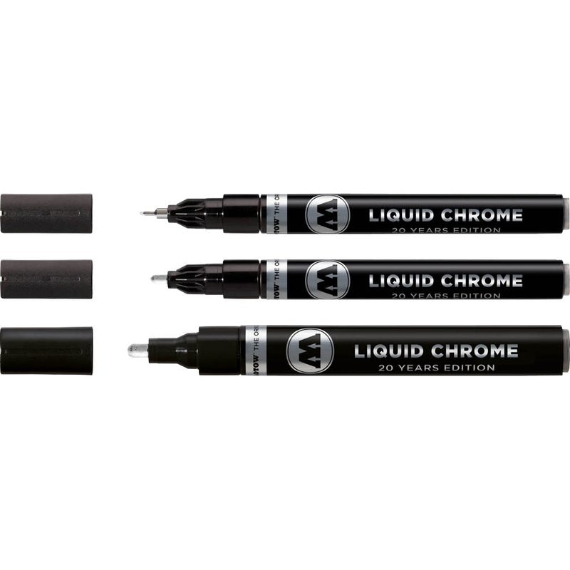 MOLOTOW LIQUID CHROME™ Acrylstifte-Set chrom 3 St.
